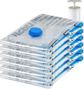 Amazon Basics Vacuum Storage Bags for Clothes, Space Saving Compression Storage Bags with Hand Pump, Heavy Duty, Stackable, J