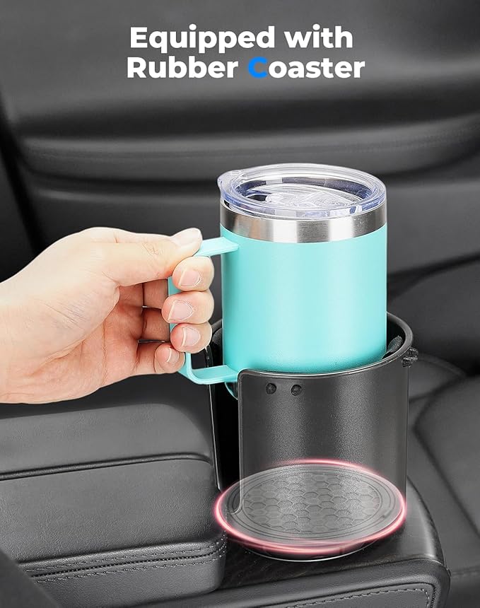 KEMIMOTO Cup Holder Expander for Car, Compatible with Hydro Flask 32/40oz, Yeti 24/30/36oz, Other Bottles in 18-40oz, Large C
