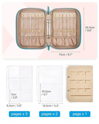 BAGSMART Jewelry Travel Organizer Case for Home Jewelry Organizer Storage Ring Binder Clear Bags Zipper Rolls Pouch for Neckl