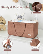 Diaper Caddy Organizer, Quilted Caddy Organizer with Handle, Car Caddy Organizer For Diaper and Wipes, Nursery Storage Basket