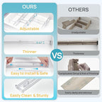 Vtopmart 2.36” Drawer Dividers with Expandable Inserts, 12.8"-22.3" Adjustable Kitchen Drawer Organizer, Clear Plastic Organi