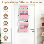 SpaceWhisper Over the Door Organizer, 4 Large Pocket Hanging Storage Organizer with 40lb Capacity, Space Saving for Nursery, 