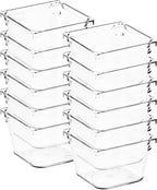 12 Pack Drawer Organizer - 3" X 3" Clear Acrylic Storage Bins with Non-Slip Pads, Versatile Desk Tray for Makeup, Jewelry, Ki