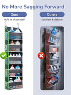 ULG 1 Pack Over Door Organizer with 5 Large and 10 Mesh Side Pockets, 44 lbs Weight Capacity Hanging Storage with Clear Windo