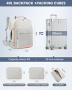 LOVEVOOK Travel Backpack for Women with Waist Strap,40L Cute Carry on Backpack Travels Essentials Personal Item Backpack for 