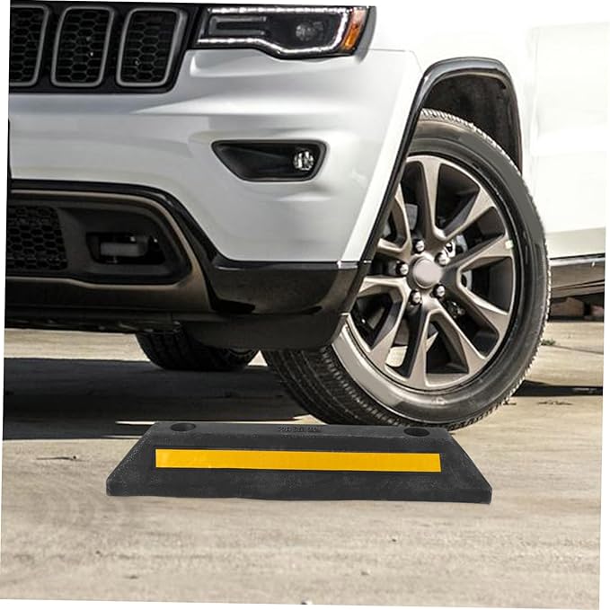 Guide Stopper Garage Car Stop Indicator Reflective Film Pre-drilled Compact for Driveway Use Tire Stops for Garage Floor