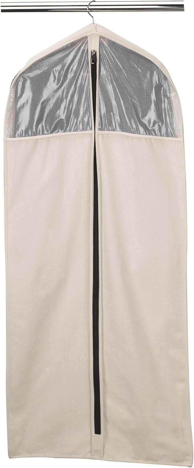 Household Essentials 3392-1 Cedarline Collection Hanging Garment Bag | Dress and Suit Protector | Natural Cotton Canvas,Off-W