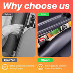 2PCS Car Seat Gap Filler, Anti-Drop Vehicle Console Crevice Blocker with 2 Storage Areas, Seat Side Seam Organizer Plug from Droping, Universal Automotive Interior Accessories (Beige)