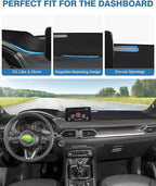 FIILINES Dash Cover for Mazda CX-5 CX5 2017-2025 (Without HUD), Dashboard Mat Cover Sunshade Nonslip Mesh Protector No Glare 