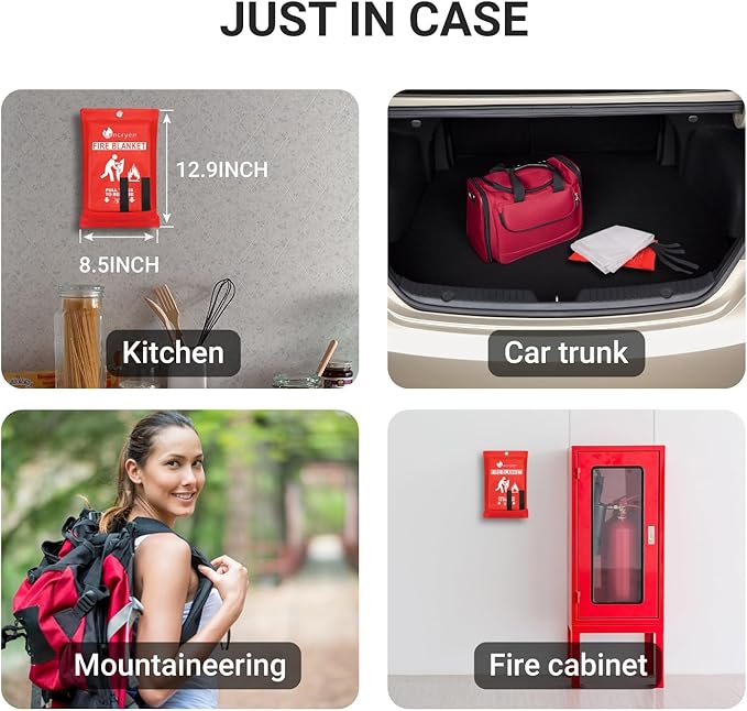 Lancryen Emergency Fire Blanket, Fire Extinguisher Blanket, Fire Suppression Fabric, Flame Retardant Towel Fire Safety Cloth 