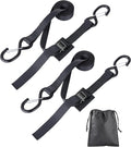 Upgraded 1'' x 8' Tie Down Straps, Cargo Roof Rack Strap Cam Buckle with Hooks, Heavy Duty Secure Strap, Black - Pack of 2