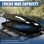 Auto Dynasty Hard Shell Roof Top Mount Car Storage Travel Luggage Box Cargo Carrier with Security Keys, 78 (L) x 31 (W) x 15 (H) Inches, Capacity 110 Pounds, 17 Cubic Feet (Tool-Free Install), Glossy
