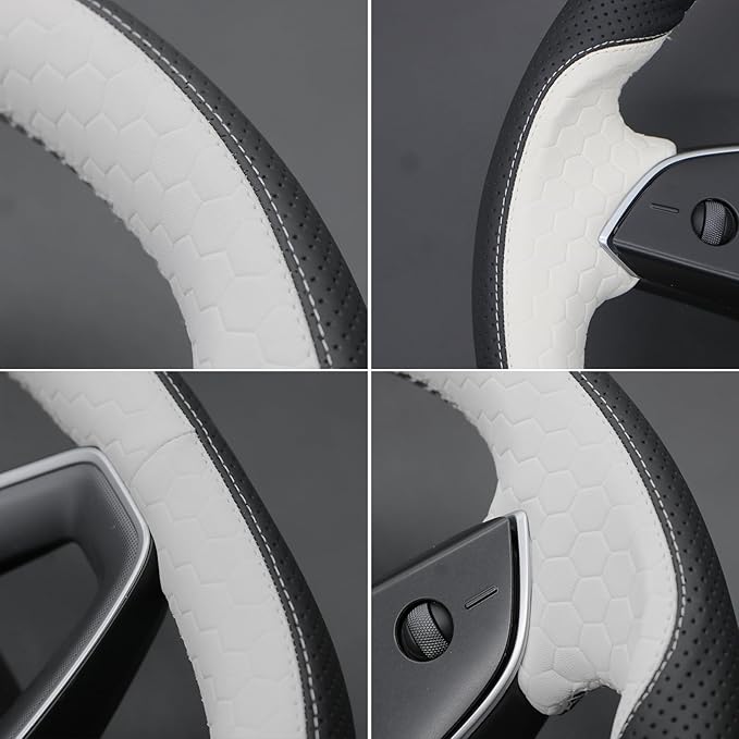 MEWANT Tesla Model 3 Highland/Model Y DIY Stitching Steering Wheel Cover Wrap for Tesla Model 3 Highland 2023-2025/Model Y 2025 Highland for Tesla Model 3/Model Y Accessories