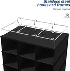 Libeder Hanging Closet Organizers 30 Section Shoe Shelves, Shoe Storage Hanging Shoe Rack, Space Saving Shoe Holder, Black