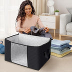 Fab totes Storage Bags,Clothes Blanket Storage Bins Foldable Closet Organizers with Reinforced Handle for Home Dorm Storage a