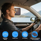 ZATOOTO Static Cling Car Window Shades (2 Pack, 9.84 * 7 in) Expandable Sun Shade Side Window Sun Blocker Car Windshield Sunshade｜Reinforced Frame｜Anti-Glare｜Static Cling｜