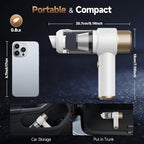 Car Vacuum Cleaner, 16000PA Mini Car Vacuum Cordless Powerful, 7 in 1 Portable Handheld Vacuum Cordless with LED Light, Dual 