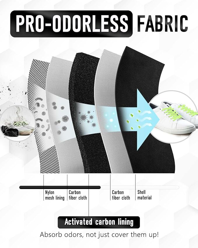 Odor-Absorbing 2-Layer Large Golf Trunk Organizer with Activated Carbon Fabric - Water-Resistant Golf Shoe Bag for Shoes Balls Tees Clothes
