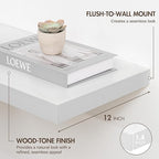 12 Inch Floating Shelves, 12" Deep Floating Shelf Wall Mounted, 12" Wall Shelves, Rustic Deep Bookshelf, Extra Deeper Display