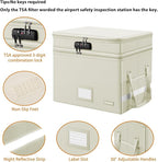DocSafe File Box with Lock,Multi-Layer Fireproof Document Box Collapsible File Storage Organizer with Pockets/Handle,Large Po