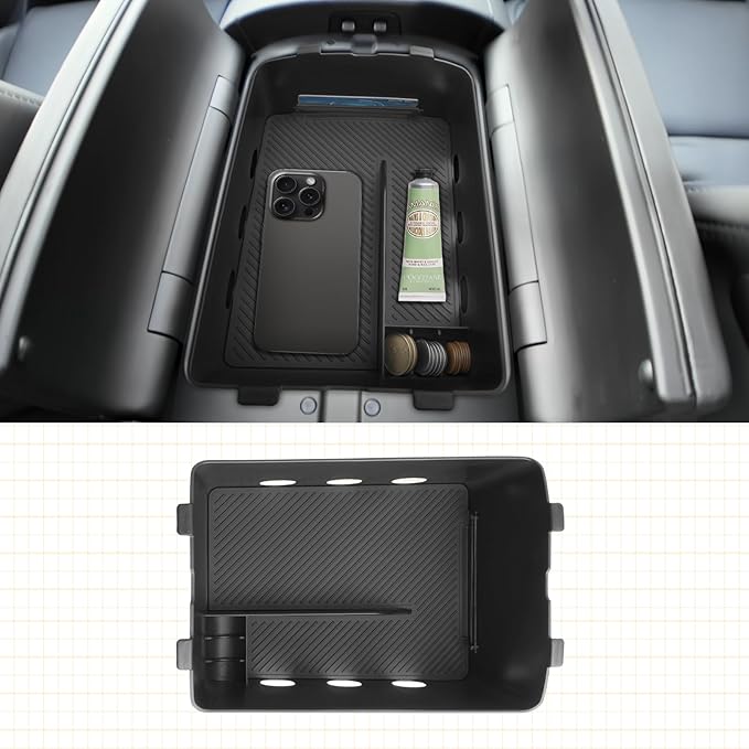 for 2026 Hyundai Palisade Center Console Organizer ONLY for 2026 Palisade Hybrid Calligraphy 7-Seater Armrest Box Secondary Storage Glove Box Accessories (2026 Palisade Lower Console Organizer)