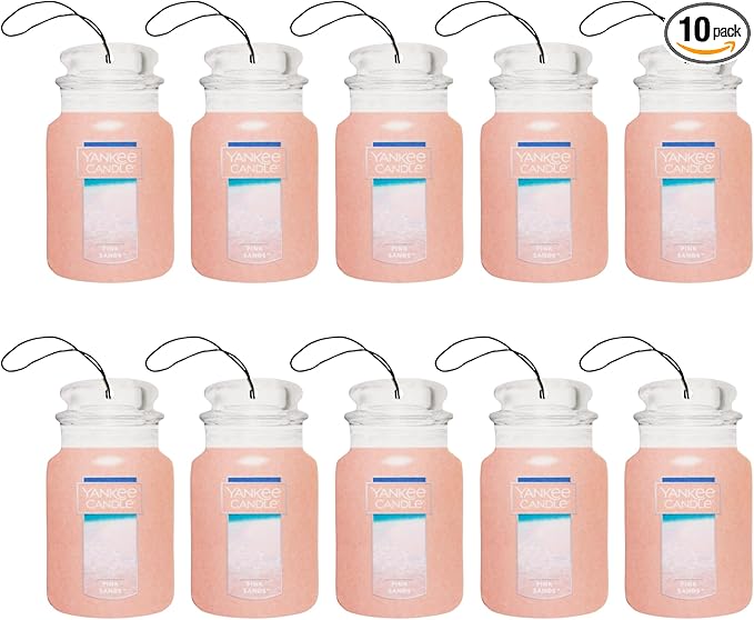 Yankee Candle Paper Car Jar, Pink Sands (Pack of 10)