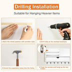 dreampossible Key and Mail Holder for Wall, Mail Organizer Wall Mount with 6 Hooks and Storage Drawer, Wooden Key Rack Hanger