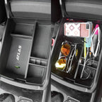 EDBETOS Center Console Organizer Tray Compatible with Atlas Accessories 2018 2019 2020 2021 2022 2023 Secondary Armrest Storage Glove Box Divider ABS Black Materials