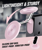 GolbinBox Magnetic Gym Phone Holder for MagSafe, All Metal Dual-Magnet Mount for iPhone and Android, 360° Adjustable Tri-Axis, Gym Essentials for Bodybuilder Men Women Recording Fitness Exercise, Pink
