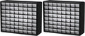 Akro-Mils 64-Drawer Plastic Storage Cabinet, 20-Inch W x 6-Inch D x 16-Inch H | Black | Model 10164 | Garage Organization