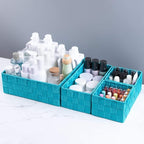 Posprica Woven Storage Baskets for Organizing, Small Black Baskets Cube Bin Container Tote Organizer Divider for Drawer, Clos