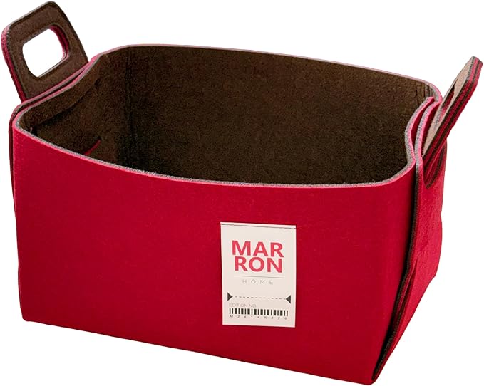 Collapsible Felt Storage Bin (REDCHOCO, MEDIUM)