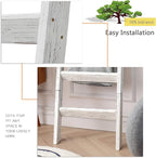FUIN 5ft Wood Blanket Ladder Living Room Decorative Wall Leaning Farmhouse Quilt Display Holder Storage Wooden Towel Rack for