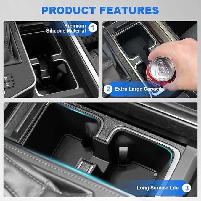 Cup Holder Insert Compatible with 2024 2025 Lexus GX550 Oversized Center Console Cup Holder Coaster Protector Noise Free Cuph