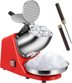 VIVOHOME Electric Ice Shaver Crusher Machine Snow Cone Maker Red 143lbs/hr with Ice Pick for Home and Commercial Use
