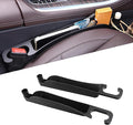 2PCS Car Seat Gap Filler Organizer, Multifunctional Seat Side Gap Filler Between Seat and Console, with Organizer & Hook Function for Avoiding Dropped Items, Universal Fits (Black)