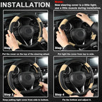 GIANT PANDA Customized Auto Steering Wheel Cover for Subaru Forester, Car Steering Wheel Cover for Subaru Outback and Crosstr