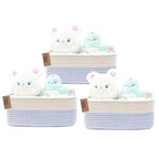 COMFY-HOMI 11.5"x7.5"x4.7" Storage Baskets for Organizing | Cotton Rope Woven Basket | Toy Storage Bin Box | Basket for Shelv
