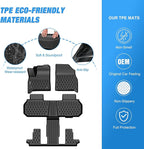 Nilight TPE Floor Mats for Chevy Traverse GMC Acadia 7 Seats 2024-2026 & Buick Enclave 7 Seats 2025 2026 All Weather Custom Fit Heavy Duty Floor Liners
