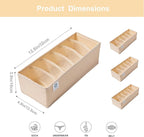 Qozary 3 Pack Sock Underwear Drawer Organizer Dividers, Collapsible Cabinet Closet Storage Boxes for Clothes, Socks, Lingerie