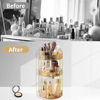 Asayuee 360 Rotating Makeup Organizer,3 Tier Large Capacity Make Up Organizers and Storage,Skincare Perfume Vanity Organizers