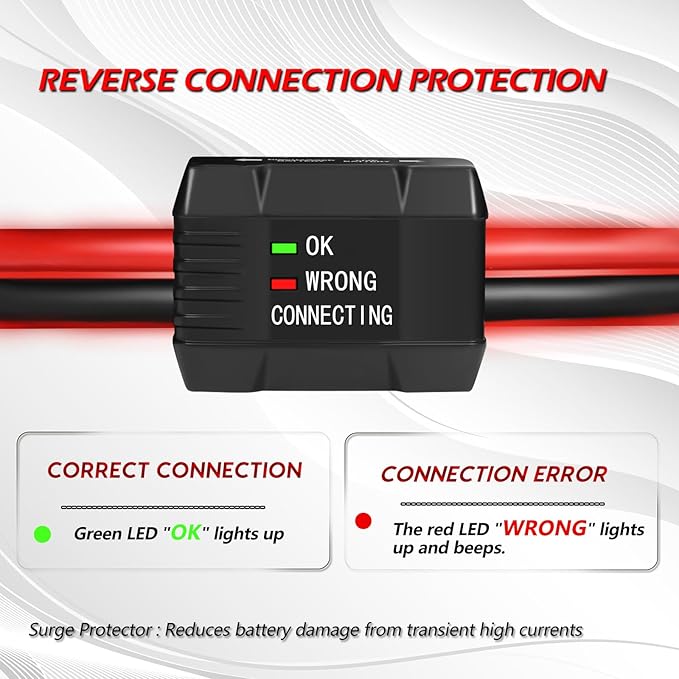NOONE 2 Gauge 20FT Heavy Duty Jumper Cables for Car Battery, 800A Automotive Booster Cables with Reverse Polarity Protection for SUVs & Trucks, Includes Bag, Gloves