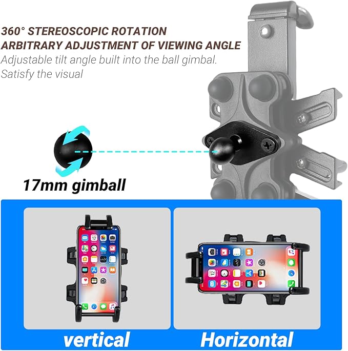 2PC Aluminum AMPS to 17mm Ball Adapter, Compatible with Garmin Nuvi/Dezl/Drive/Drivesmart/Zumo/RV and More, Drill Mount Ball Plate Base Meets Industry Standard AMPS Hole Pattern