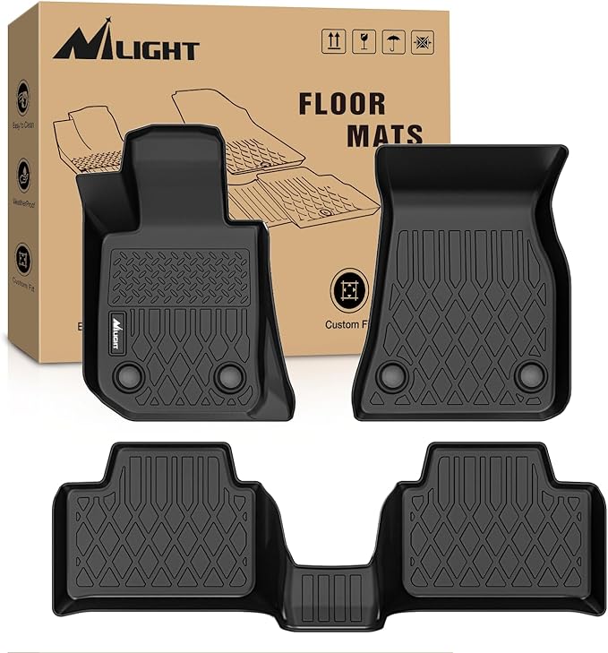 Nilight TPE Floor Mats for BMW 3 Series G20 330i 330i xDrive RWD Sedan Only 2019 2020 2021 2022 2023 2024 2025 All Weather Custom Fit Heavy Duty Floor Liners
