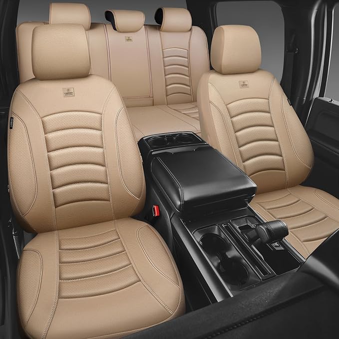CAR PASS 3D Foam PU Leather Car Seat Covers, Universal Seat Covers Full Sets for Trucks SUV Sedan Automotive Seat Covers Armr