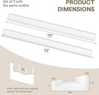 Fun Memories Long Wall Shelves Set of 2-72 Inch Floating Shelves for Wall - Picture Ledge Shelf with Lip for Storage - Wall -