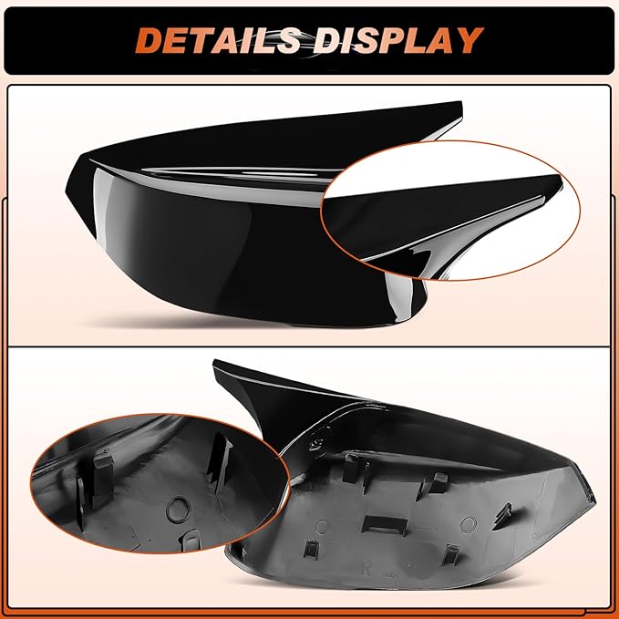 ACLONG Glossy Black Mirror Cover Caps Rearview Side Mirror Covers Fit for Infiniti Q50 2014-2022 Infiniti Q60 2017-2022 Left Driver Side Right Passenger Side-2 PCS