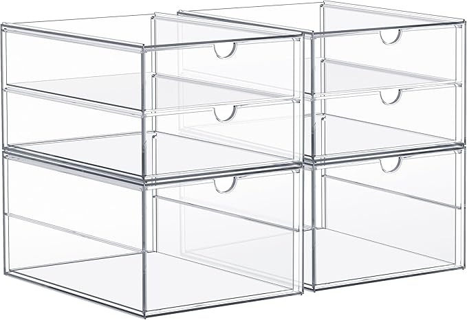 Sorbus Makeup Organizer With 6 Drawers, Acrylic Drawer Organizer for Makeup, Office Organization and Storage, Art Supplies, J