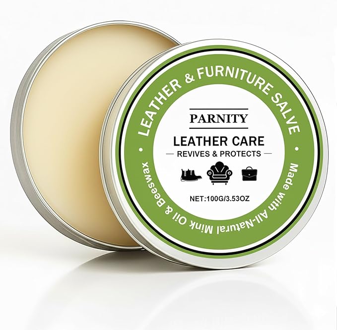 Leather & Furniture Repair Salve - Mink Oil Conditioner, Polisher, Moisturizer & Restorer | Prevents Cracking & Fading for Le