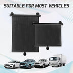 2PCS Car Window Shades for Baby, Retractable UV Protection Sun Shade, 18"×15" Side Window Sun Blocker with Suction Cups for Cars, SUVs, and Trucks